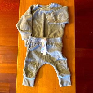 Size 6-9 My Little Posh terry cloth baby track suit.